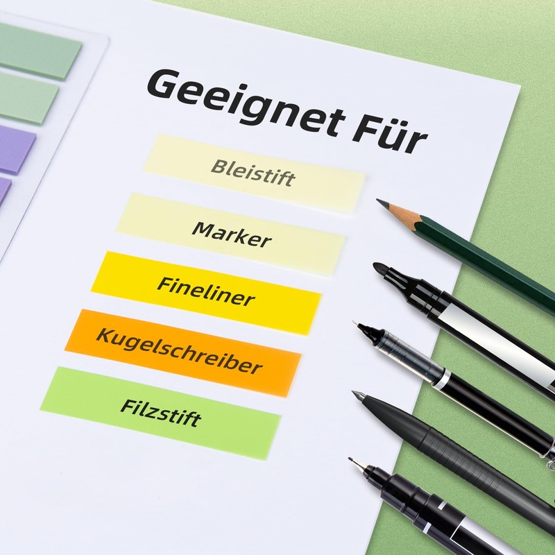 damoguin damoguin 2000 Stück Haftstreifen, 10 Set kleine selbstklebende Haftnotizen,