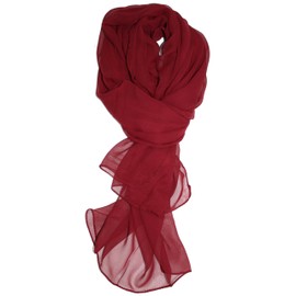 Ted and Jack - Solid Silk Lightweight Accent Scarf in Burgundy