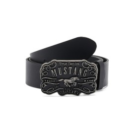 MUSTANG Men's Leather Belt, black