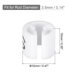 MECCANIXITY Clothes Hanger Marker S/M/L/XL/XXL/3XL Size Tag Fit 3.5mm Rod for Garment Clothing Color Coding, 120 Set