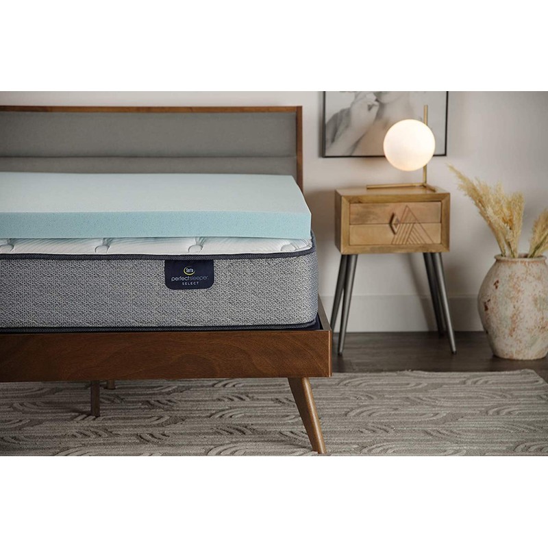 Serta ThermaGel Cooling, Pressure-Relieving Memory Foam Mattress Topper, 3 Inch,