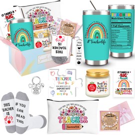 Teacher Appreciation Gifts for Women, Teacher Gifts, Teacher Christmas Gifts, Back to School Gifts, Teacher Birthday Gifts, Retirement, Thank You Gifts for Teachers, 20 OZ Teacher Tumbler Gifts Basket