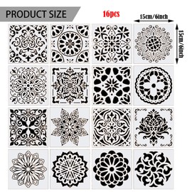 DKDDSSS Pack of 52 Stencils, Letter Numbers Stencils, Reusable Plastic Stencils, Vintage Stencil, Mandala, Drawing Stencils for Painting on Wood, Wall, Floor and Tiles