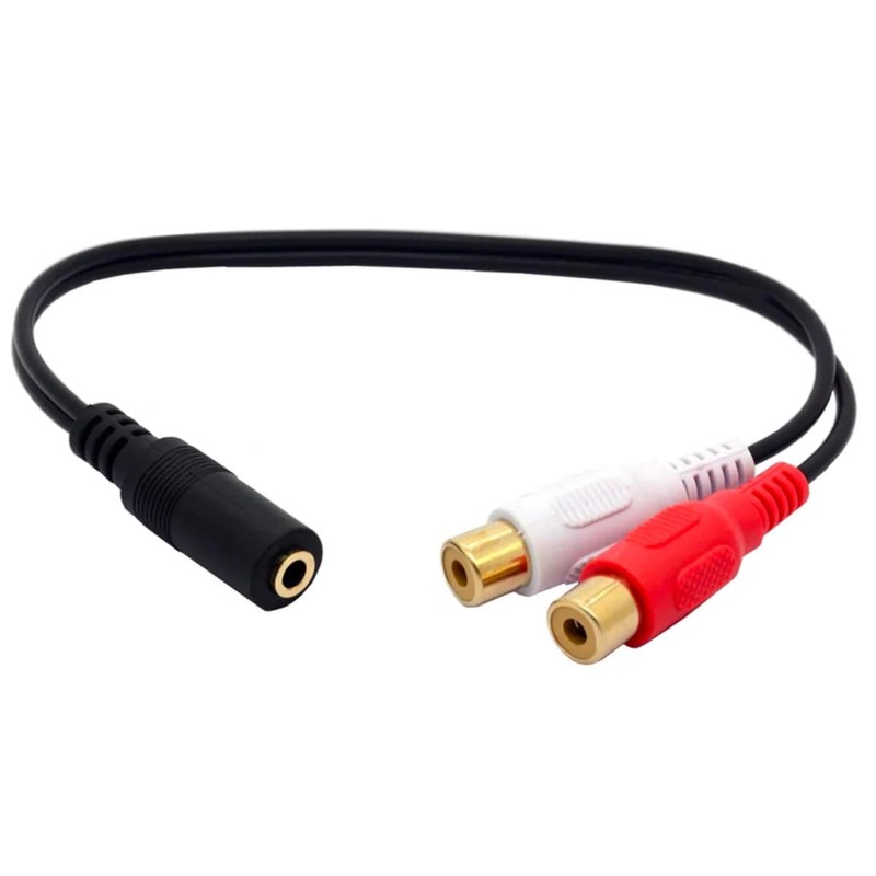 innov8 3.5mm AUX Female to Dual RCA Female Phono Stereo