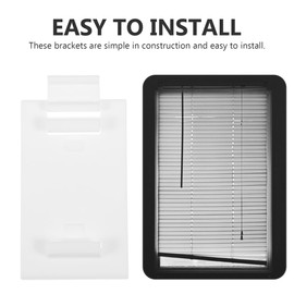 6pcs White Adhesive Backed Bracket Holders for Window Blinds No Drill Installation Replacement Parts & Accessories for Roller Shades and Pleated Blinds