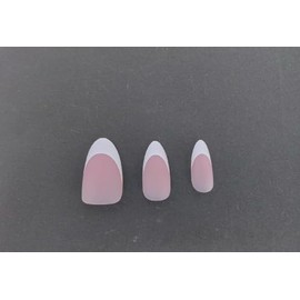 NOVO OVO White French Tip Almond Nail Tips Press on BERRY PINK, Extra Thick Medium Soft Gel Fake Nail Acrylic Extension, Need Builder Gel Top Coat, No Glue Included, for Salon DIY 15 Sizes x 240 pcs