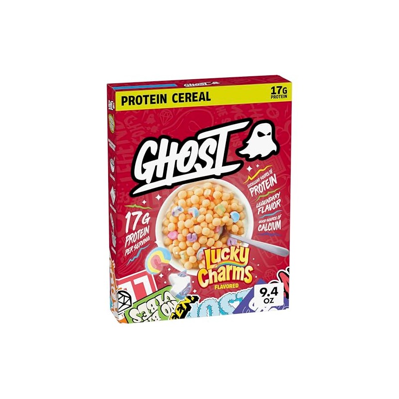 GHOST PROTEIN CEREAL, LUCKY CHARMS Flavor, 17G Protein, 9.4 oz
