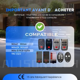 2 x Mitto4 B RCB04 Remote Control, 4 Channels, Rotary Code 433.92 MHz Handheld Transmitter, Compatible with: MITTO2, MITTO4, MITTO2A, MITTO4A, B RCB02, B RCB04, KLEIO B RCA02, KLEIO B RCA04,