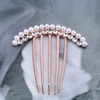 Yheakne Crystal Bridal Hair Comb Gold Rhinestone Wedding Headpieces Pearl