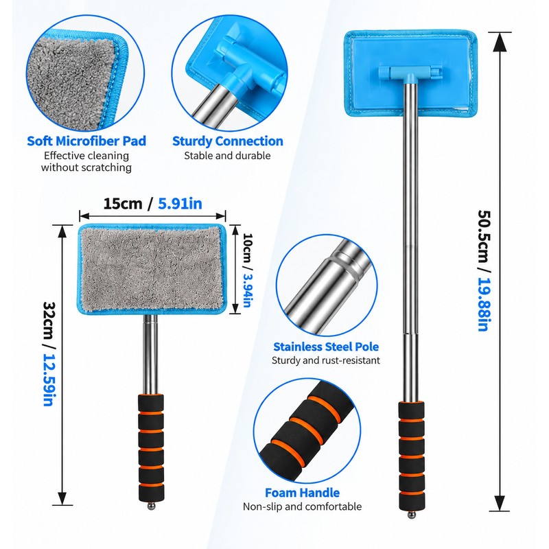 Car Windshield Cleaning Brush for Interior & Exterior Glass –