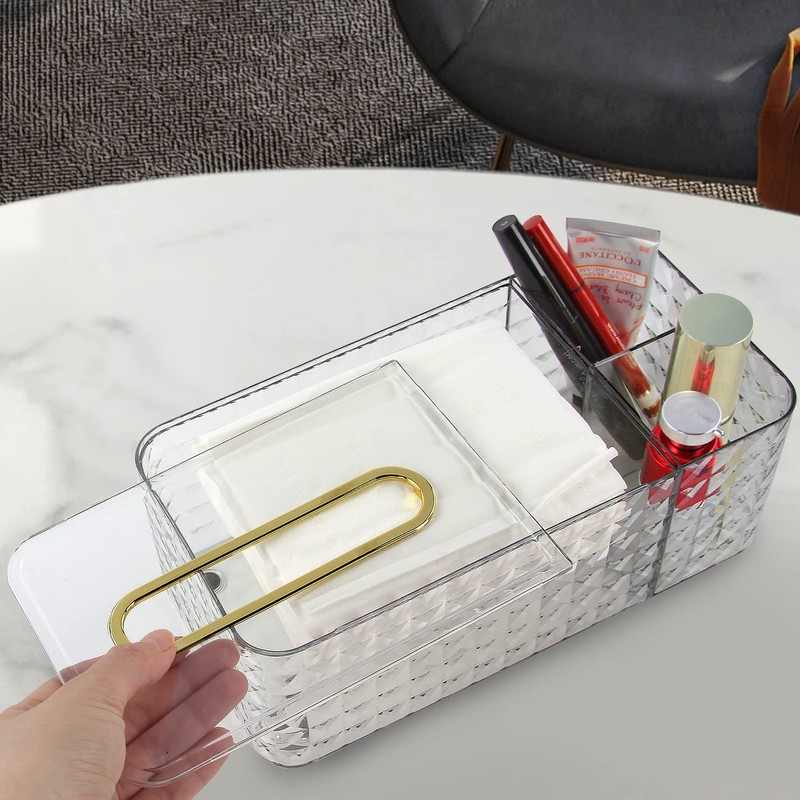 Discoball Tissue Box Clear Tissue Holder Rectangular Napkin Dispenser Tissue