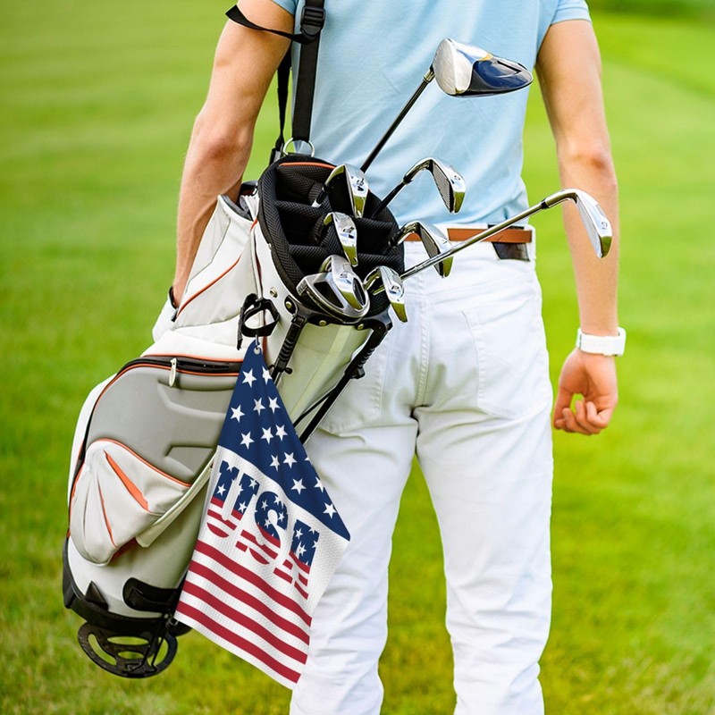 REVENEVER American Flag Golf Towel USA Microfiber Golf Towel for