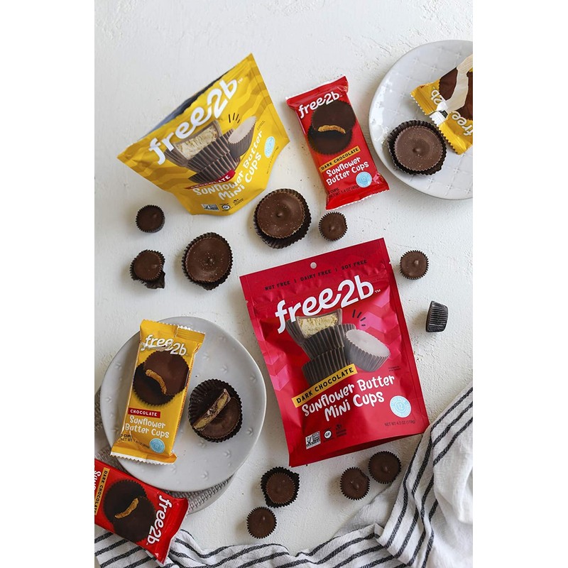 Free2b Sunflower Butter Mini Sun Cups, Safe for School and