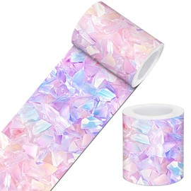 IVN Wallpaper Border Peel and Stick Decorative Wall Trim Self Adhesive Pastel Crystal Accent Strip for Bathroom Laundry Room Pool Area Mirror Frame Shelf Wall Edge 4x196 Inch Elegant Design