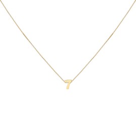 Konpicca Gold Number 7 Necklace for Women 1mm Box Chain With Small Number Pendant Choker Necklace Cute Jewelry for Her