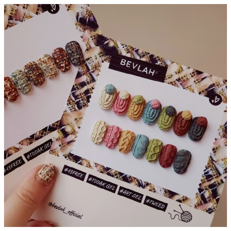 Vibla Todak Gel Tweed Embossed Nail 10 Piece Set /