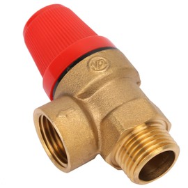 Oumefar Water Heater Relief Valve Brass Casting Automatic G1/2'' Integrated Processing Relieve The Pressure Pressure Relief Valve for Hanging Furnace(3Bar DN15)