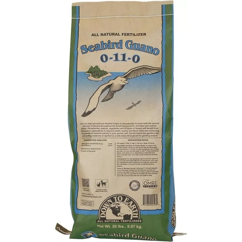 Down to Earth Seabird Guano 0-11-0 / 20 LB bag