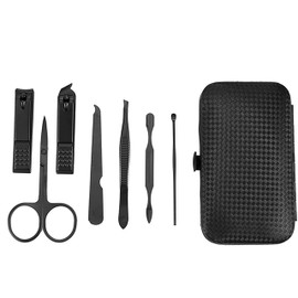 Retoo Manicure Set, Manicure Pedicure Set, 16 Pieces, Nail Clippers, Stainless Steel, Professional Nail Set for Women, Men, Travel Bag, Nail Scissors, Nail Care Kit for Home, Travel, Black
