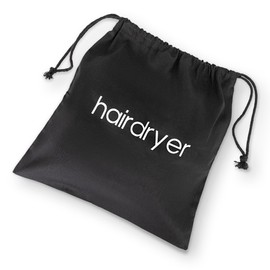 FabbPro Hair Dryer Bags Storage Organizer – Black Color – 12" x 12" Black Drawstring Closure Cover – Ideal for Home, Hotel, Guest Room or as a Travel Bag (12" x 12")