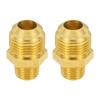 PATIKIL Brass Flare Coupling Fitting, 2 Pcs 1/4" Male NPT x 1/2" Male Flare Thread Brass Pipe Fitting Half-Union Connector Tubing Adapter Coupler for Propane, Fuel, Oil, Gas Systems