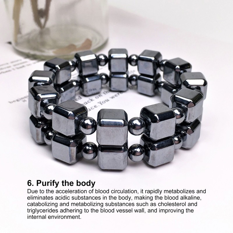 0.4in Terahertz Bracelet Rectangle Beads Good Thermal Conductivity Natural Terahertz
