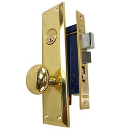 Marks Metro 91A/3-X Left Hand Apartment Entry Heavy Duty Mortise Lockset with Wide Face Plate 1-1/4" X 8"