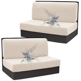 Rosygulls Stretch Rv Dinette Cushion Covers, 38 in Camper Cushion Dinette Booth Set, 2 Set-Jade White