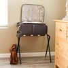 Household Essentials 2126-1 Folding Luggage Rack | Black Frame with