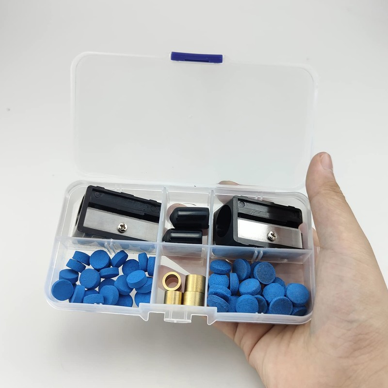 SHUIYUE Snooker Cue Trim Kit,Including Cue Tips, Billiard Cue Protector,Cue