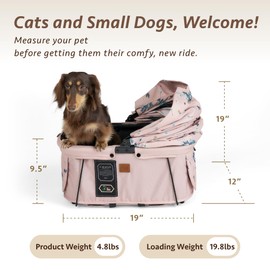 Sway2 Pet Car Seat and Carrier, 2-in-1 Booster Seat for Small Dogs and Cats