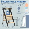 Foldable Toddler Kitchen Stool Helper, Toddler Standing Tower with 3