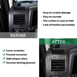 PIUGILH Side Dashboard Air Vent Trims Wind Outlet Decoration Stickers for Hummer H3 2005 20016 2007 2008 2009,Side Center Console Air Vent Frame (Carbon Fiber Pattern)