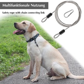 Wkmamo 4 pieces wire cable security cable lock steel cable with eyelets security,With 4 aluminium buckles，Stainless steel security cable, Bicycle wire with hook and loop(1m x 2.5mm)