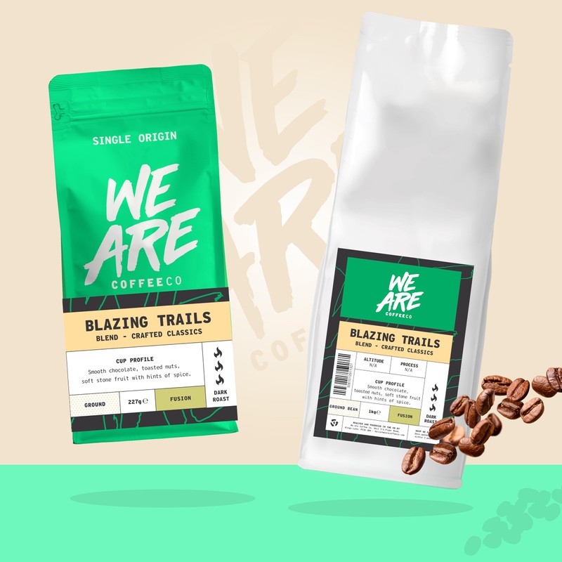 Coffee Ground for Cafetiere, 227g Bag Blazing Trails Blend Ground