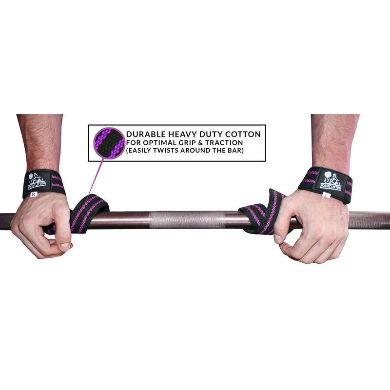 Wrist Wraps + Lifting Straps Bundle (2 Pairs) for Weightlifting,