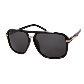 Edge I-Wear Square Retro Style Aviators with Polarized Lens 1402-P-1(BLK)