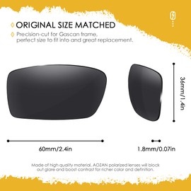 AOZAN ANSI Z87.1 Polarized Replacement Lenses For Sunglasses - Onyx Black