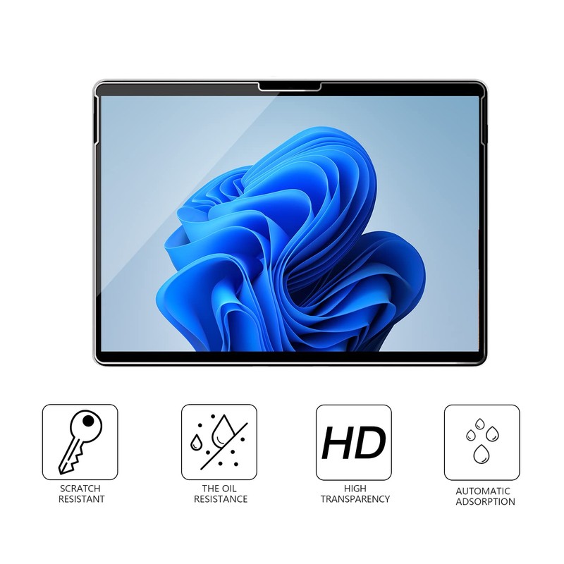 【2枚入】MEGOO ガラスフィルム Surface Pro 9/Pro 8/X 2022（13インチ）専用 液晶保護フィルム 指紋防止/高透過率/9H高硬度/貼り付けやすい サーフェイス用強化フィルム