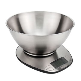 Casa&Casa Digital Kitchen Scales & bowl, Professional Food Weighing Scale with Display, Electronic Scale Weight g, lb, oz & kg for Meal Prep, Cooking & Baking, Precise Graduation 1g, Stainless Steel