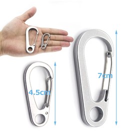 DOKEEP SUS420J2 Stainless Steel Heavy Duty Large Size Carabiner Mini Carabiner Load Capacity 440.1 lbs (200 kg) Snap Hook, Lightweight, Durable, Stylish, Multifunctional, Spring Hooks, 2.8 inches (7 cm) (4)