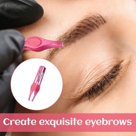 2Pcs Tweezers with Light,Tweezers for Facial Hair Women & Man,Stainless Steel Eyebrow Tweezer Women,Light Up Tweezer with LED Light Precision Eyebrow Eyelash Hair Removal(Pink+Blue)