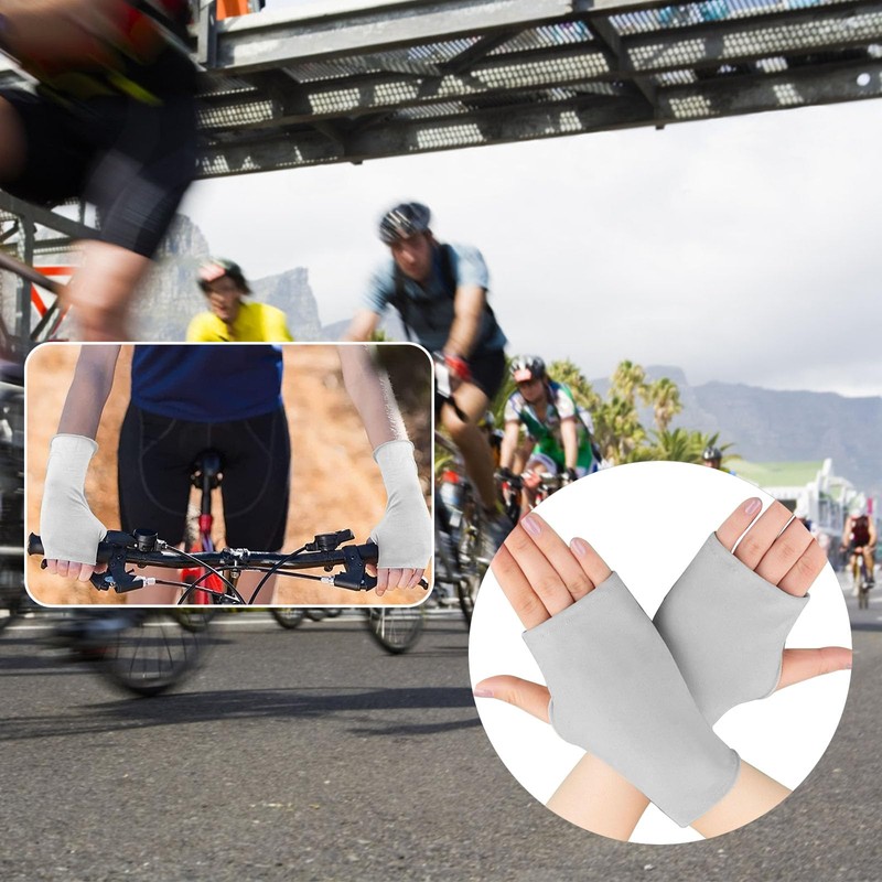 KAYEF 4 Pairs Sun Protection Open Finger Gloves Sun Protection