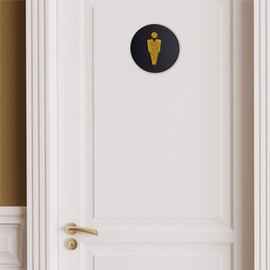 Sosenco Toilet for Men Sign Made of Plexiglass Panel - Toilets Door Sign Plexiglass - Toilet Door Decoration - Men's Toilet Sign - Toilet Sign (Gold)