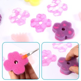 Gejoy 64 Pieces Sponge Painting Kit for Kids Alphabet Numbers Animal Paint Sponges Models Art Craft Drawing Tools for Kids Toddlers Educational Bathroom