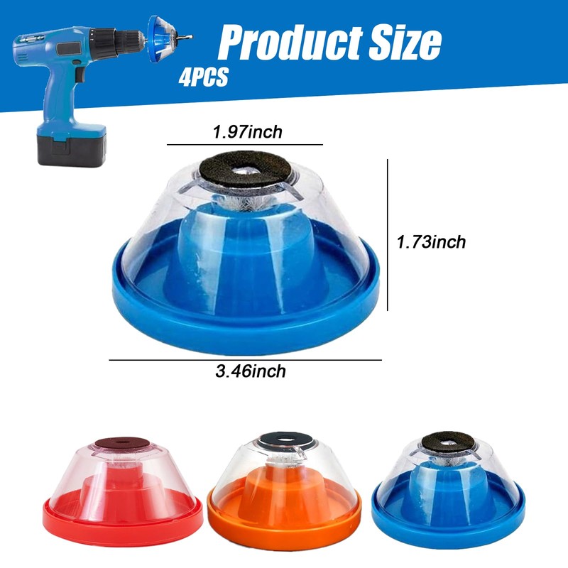 KUBDPQOR Drill Dust Collector, Pack of 4, Shockproof Dust Collector,