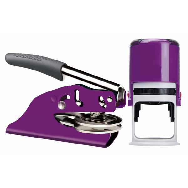Montana Notary Seal Embosser Bundle with Round Self Inking Stamp