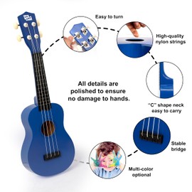 CB Sky Soprano Ukulele 21"/53cm beginners, students kids guitar (Blue)