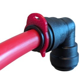 Locking Collet Clips for 12mm JG Push Fit Water Fittings, Pack of 10 (Red)