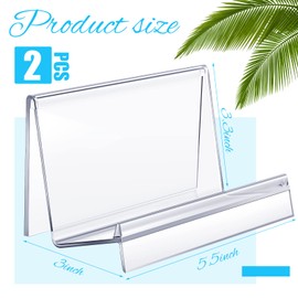 Purse Display Stand Clear Acrylic Wallet Display Stand Holder Purse Jewelry Stand Handbag Display Stand Acrylic Purse Organizer for Bag Phone Cards Cosmetic Store Business, 5.5 x 3.3 x 3 Inch (2 Pcs)